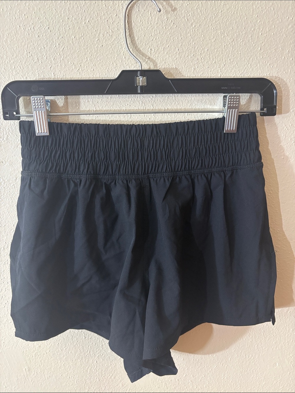 Black Women's Athletic Shorts with Smocked Waist